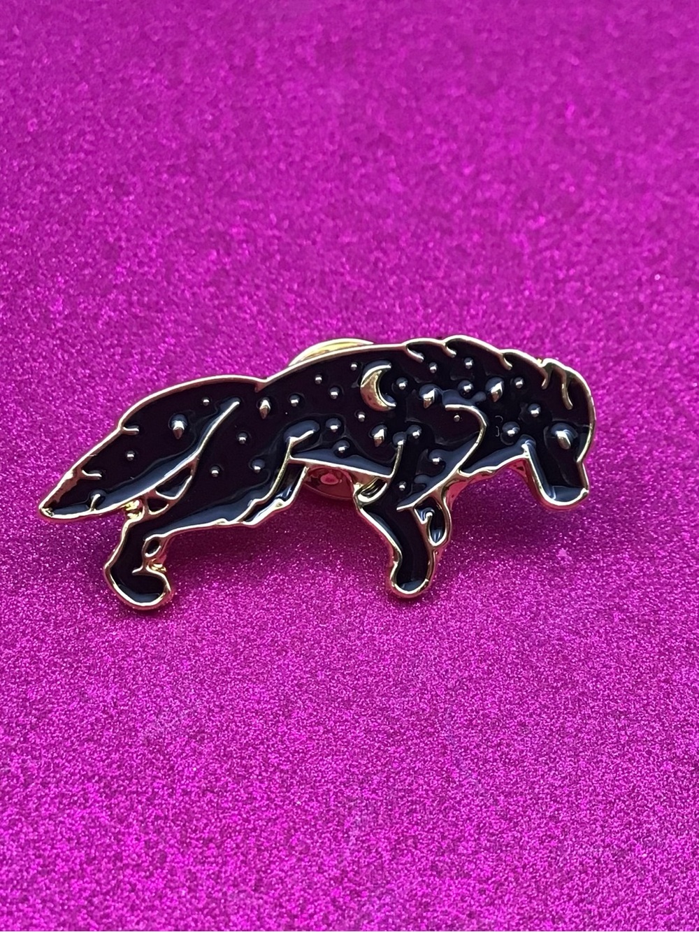Night Wolf Enamel Pin